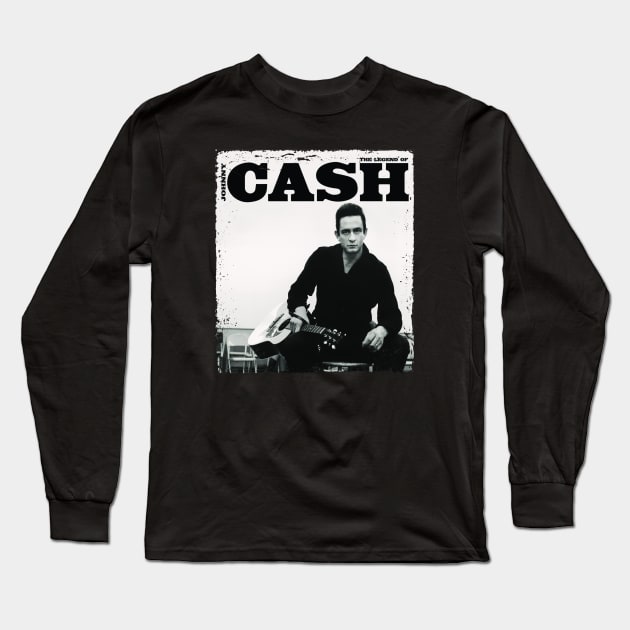 Johnny Cash Legend Long Sleeve T-Shirt by Marc Graphic